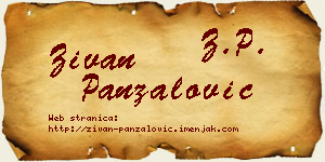 Živan Panzalović vizit kartica